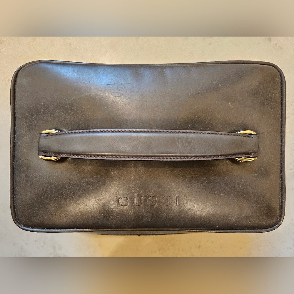 GUCCI Vintage Brown Cosmetic Bag - Picture 3 of 14